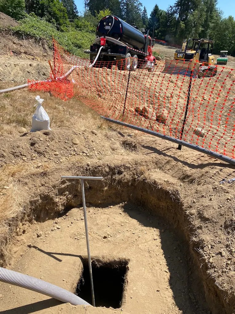 Septic system excavation and installation