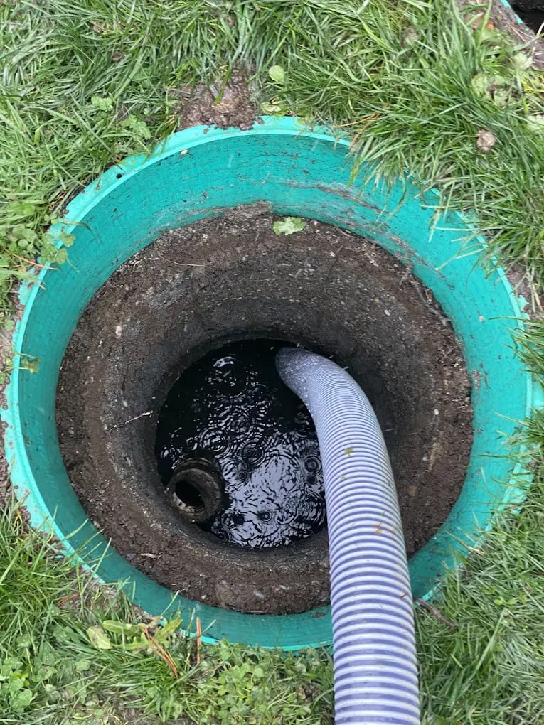 Septic tank being pumped